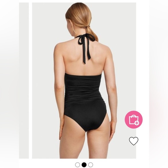 Victoria's Secret The Forever  Black Halter Shirred Ruched
One Piece Smal… - Picture 4 of 14